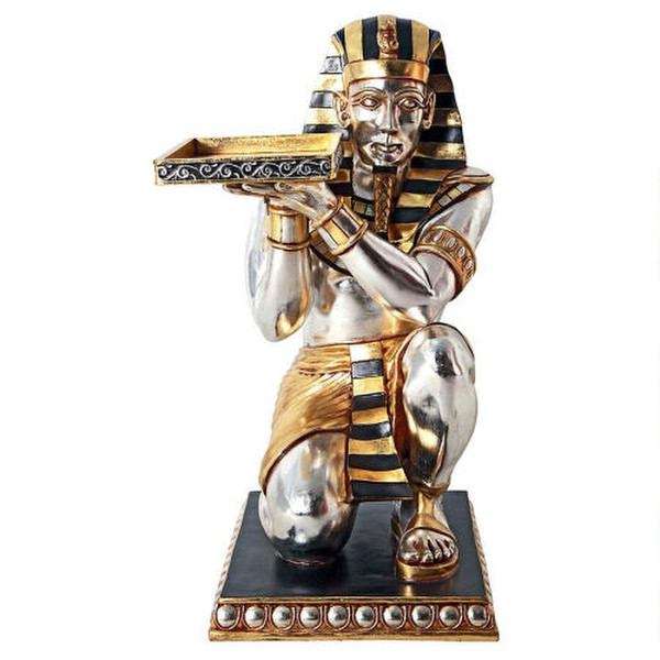 Sculptures Pharaoh Kneeling Servant Table Life Size Egyptian Statues